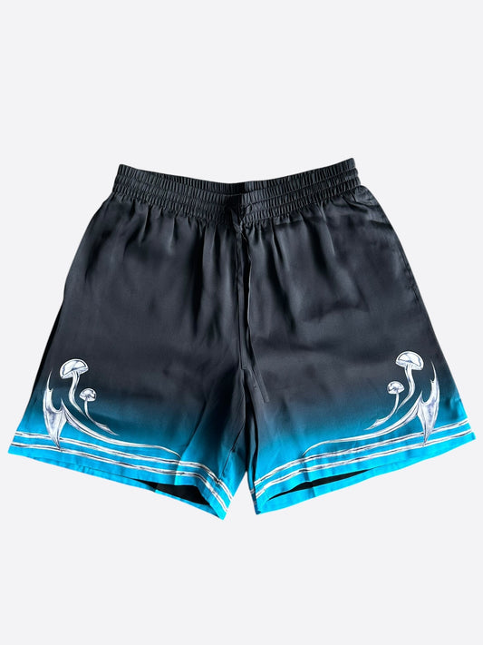 Casablanca Black & Multicolor Blades Graphic Silk Shorts