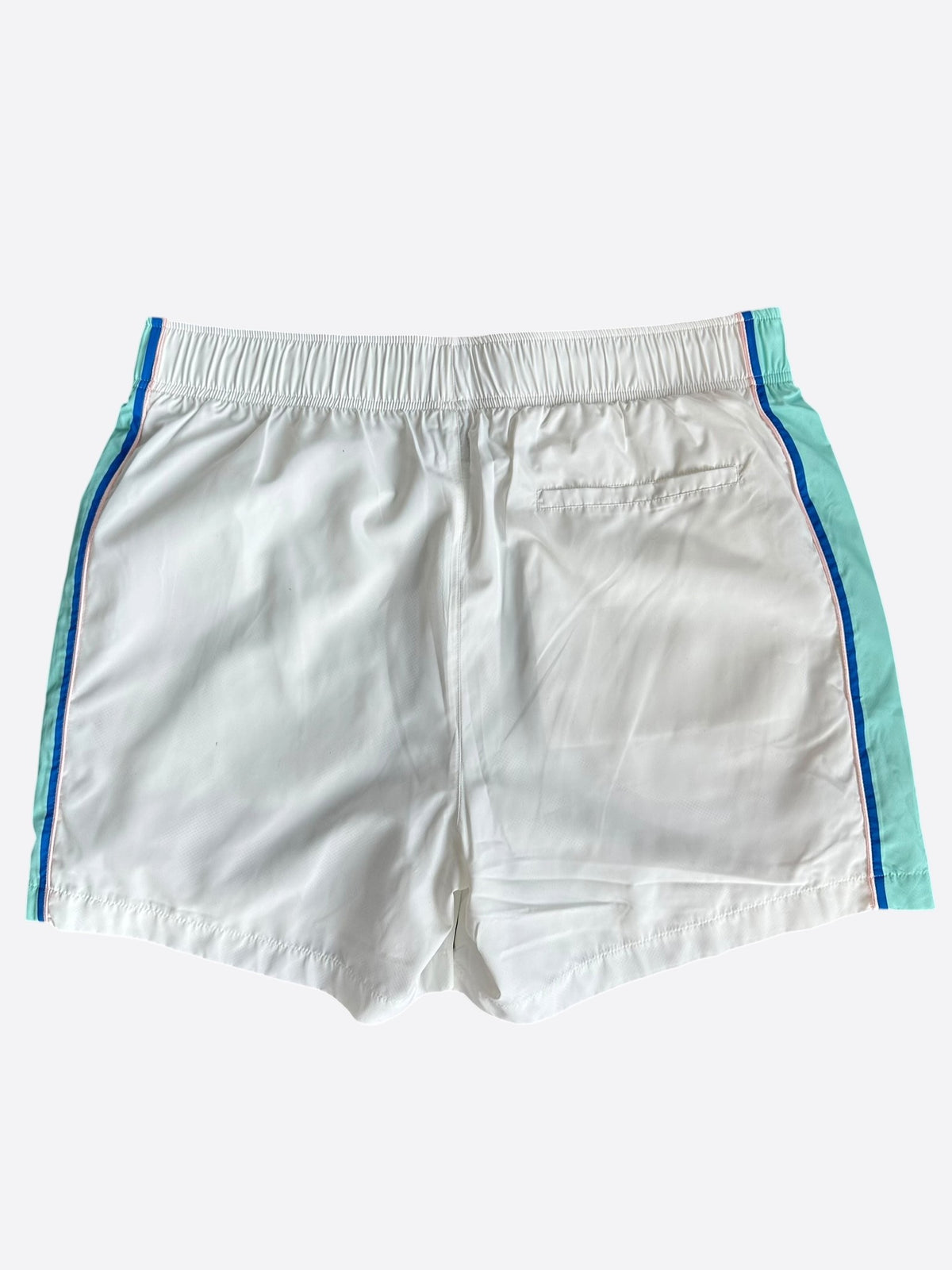 Casablanca White & Blue Striped Windbreaker Shorts