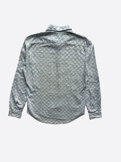 Louis Vuitton Light Blue Damier Button Up Shirt