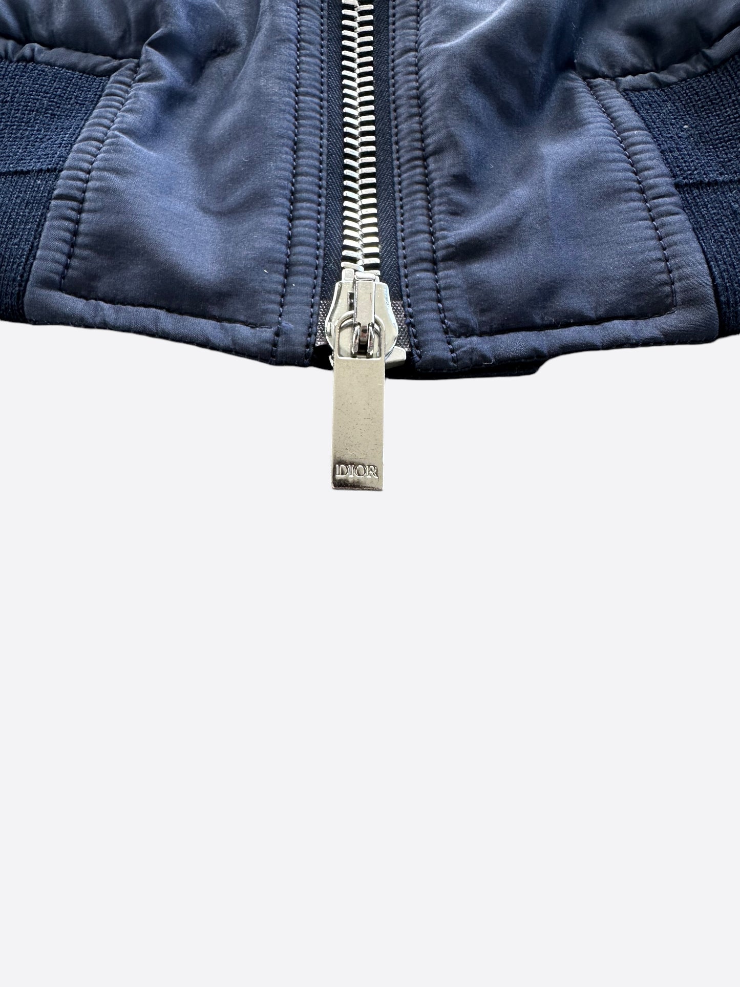Dior Air Jordan Navy & White Embroidered Silk Bomber