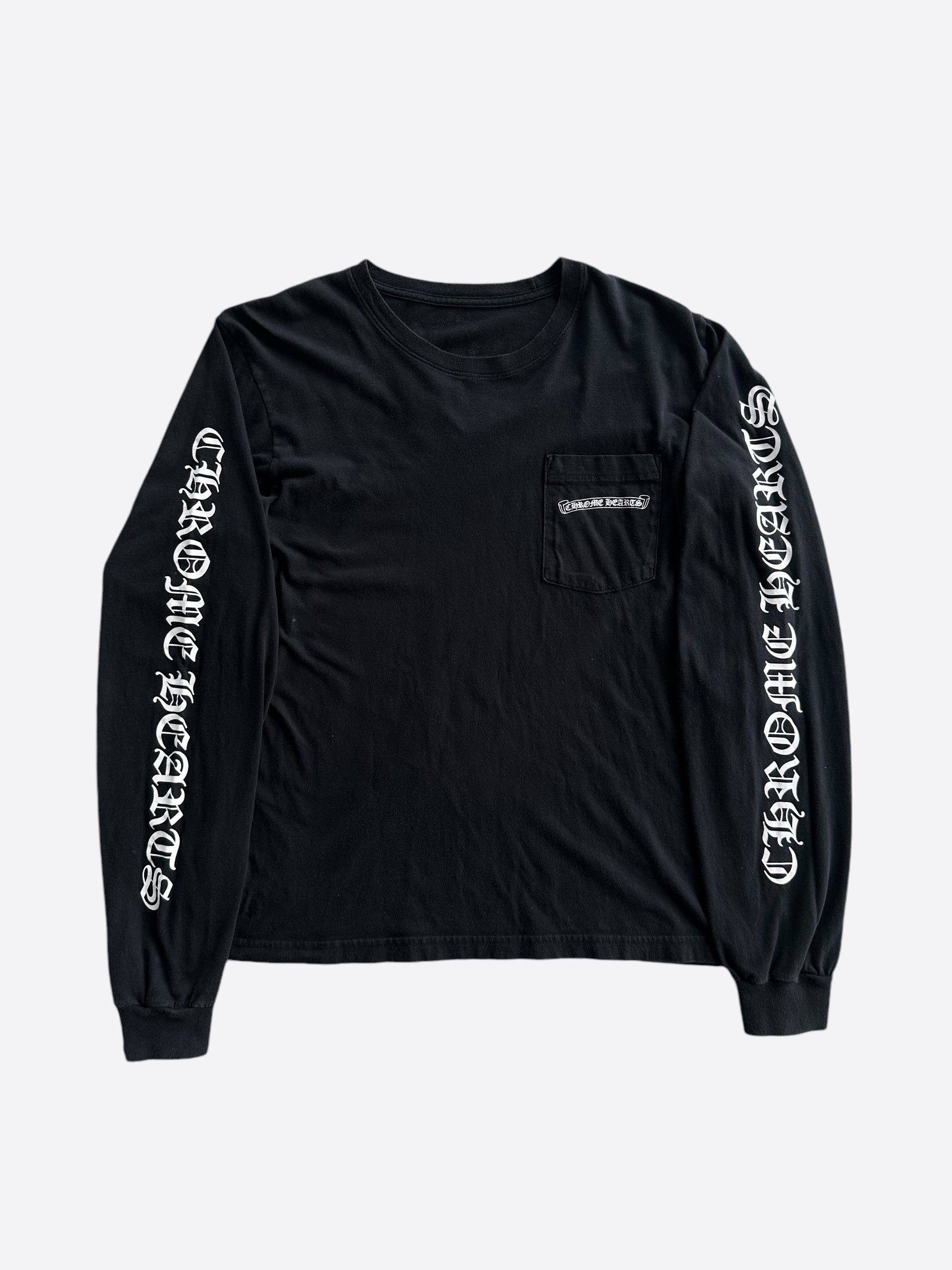 long sleeve chrome hearts dress Chrome Hearts Floral Horseshoe L/S T-shirt White