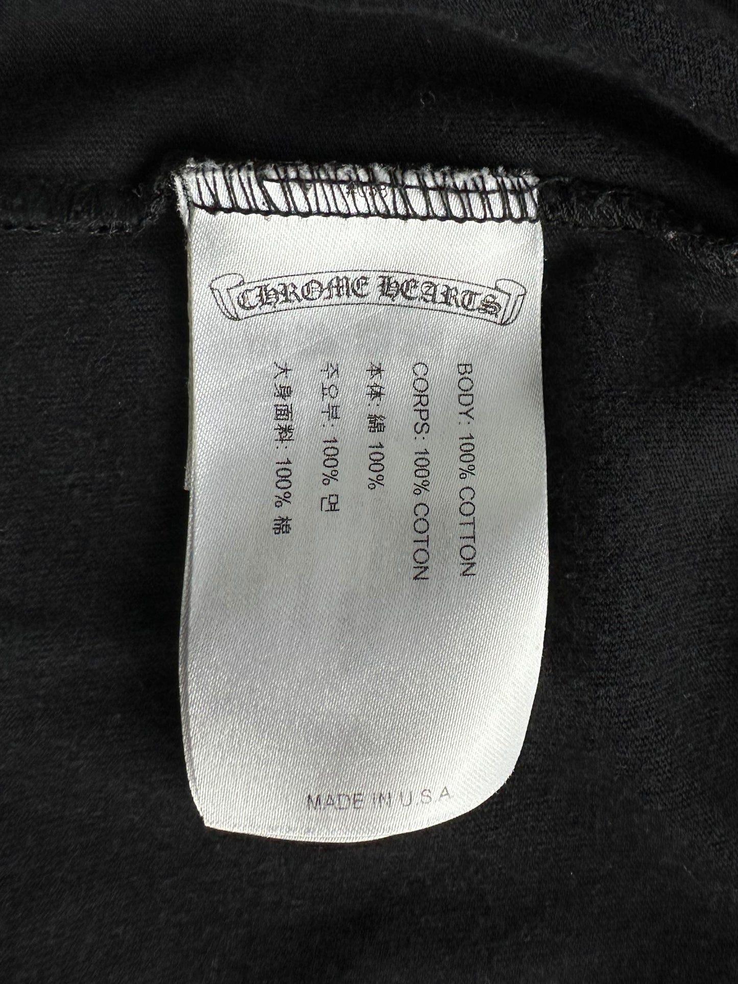 Chrome Hearts Black & White Scroll Logo Longsleeve T-Shirt