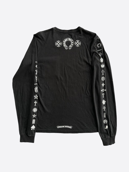 Chrome Hearts Black & White Logos Longsleeve T-Shirt