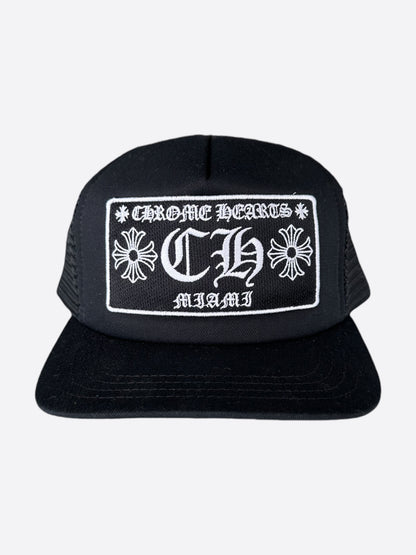 Chrome Hearts Black & White Miami Trucker Hat