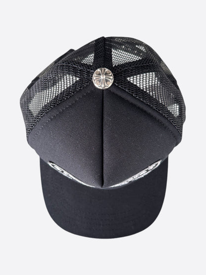 Chrome Hearts Black & White Miami Trucker Hat