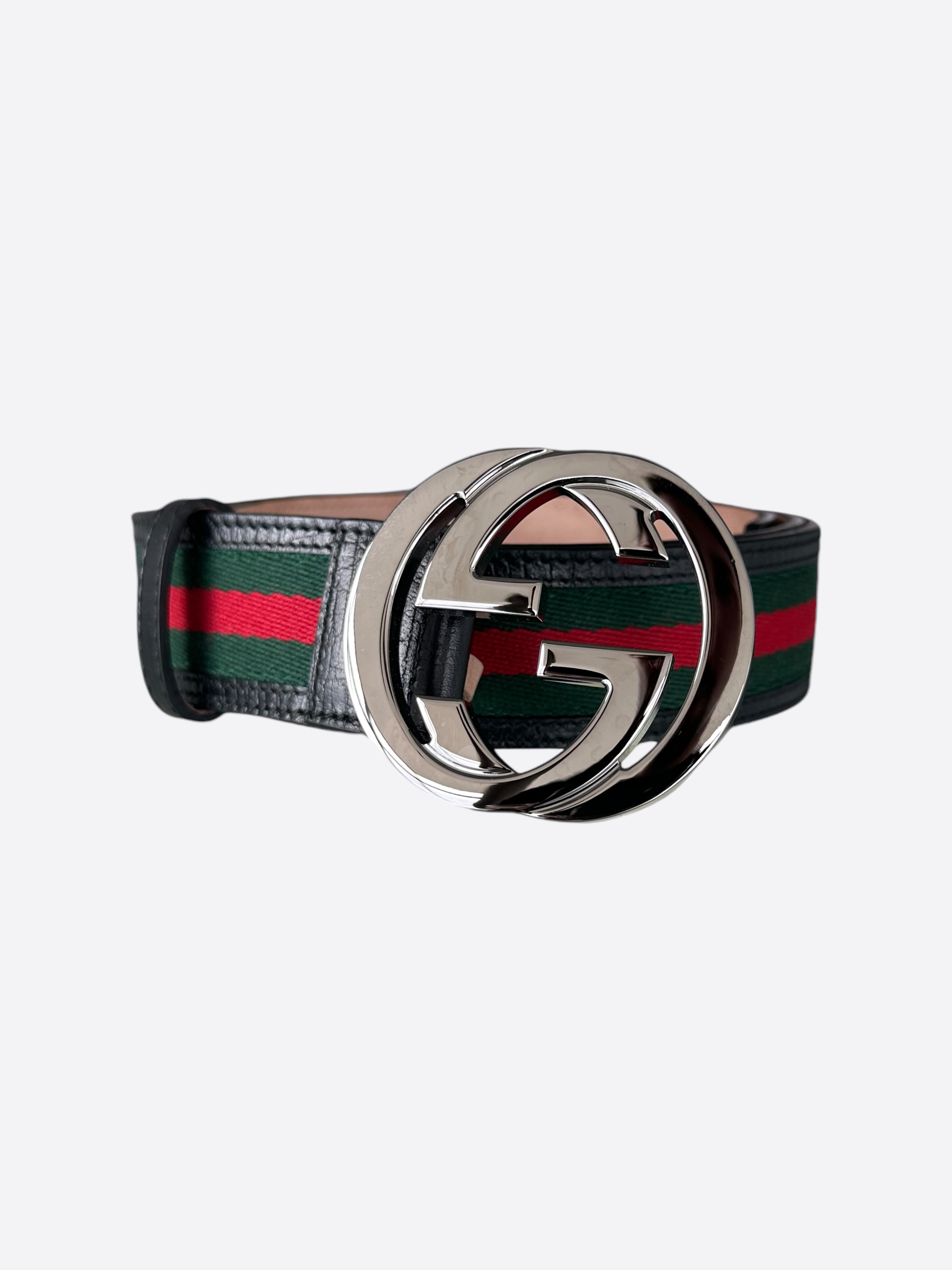 Gucci striped belt best sale