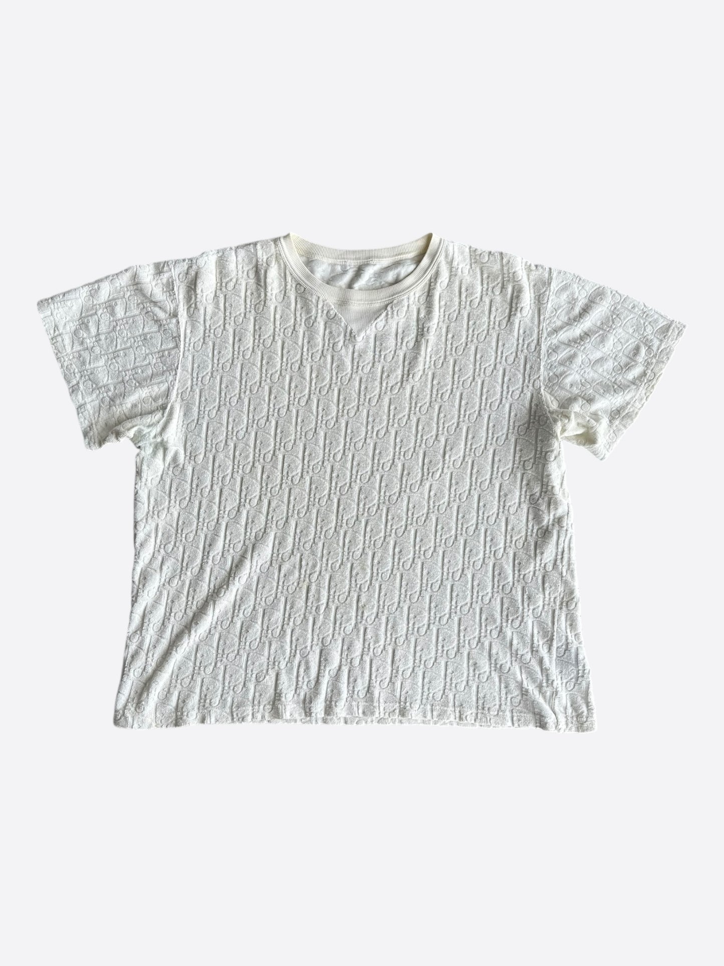 Dior White Oblique Towel T-Shirt