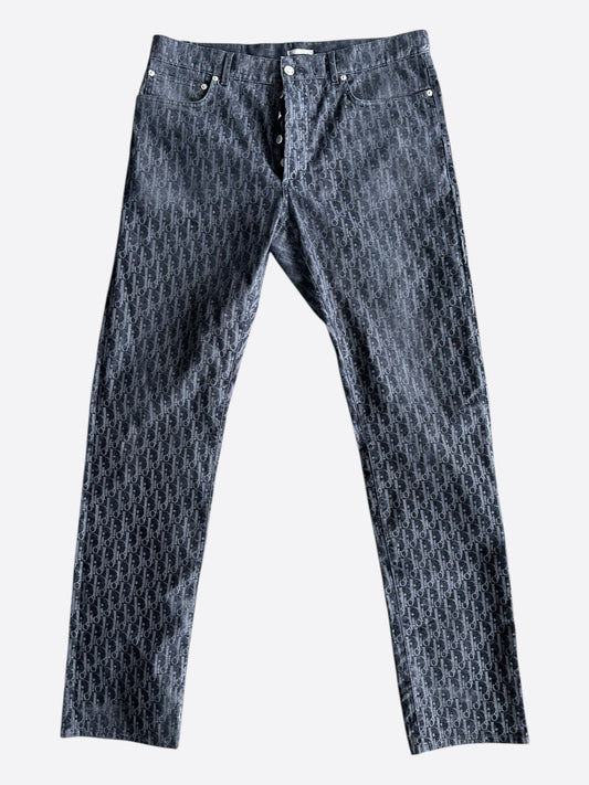Dior Dark Blue Oblique Slim Jeans