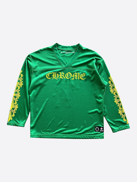 Chrome Hearts Green & Yellow Floral Nylon Mesh Longsleeve Jersey