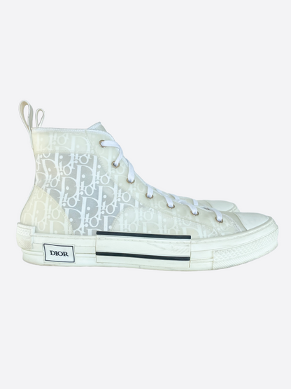 Dior Oblique White Hightop B23 Sneakers