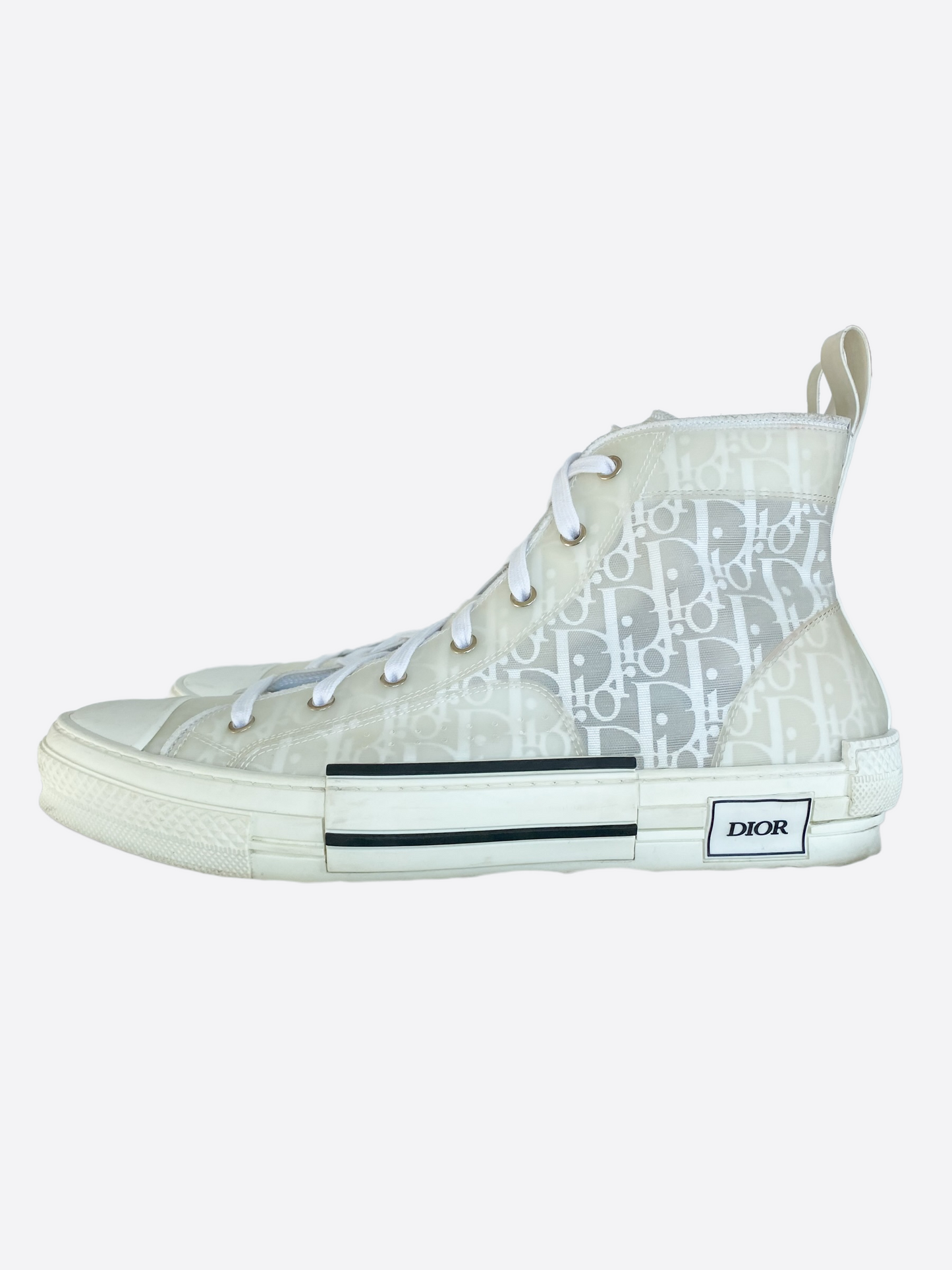 Dior Oblique White Hightop B23 Sneakers