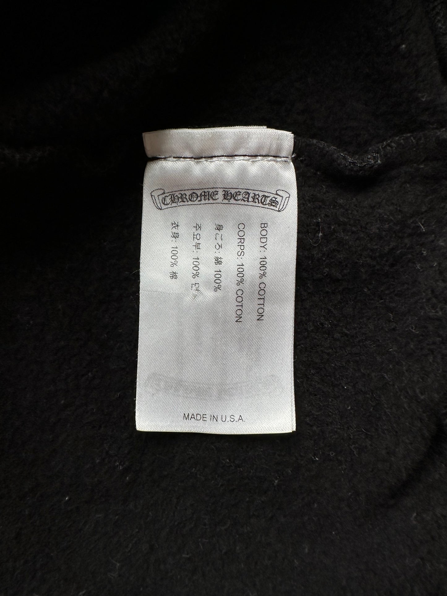 Chrome Hearts Black & White Scroll Logo Hoodie