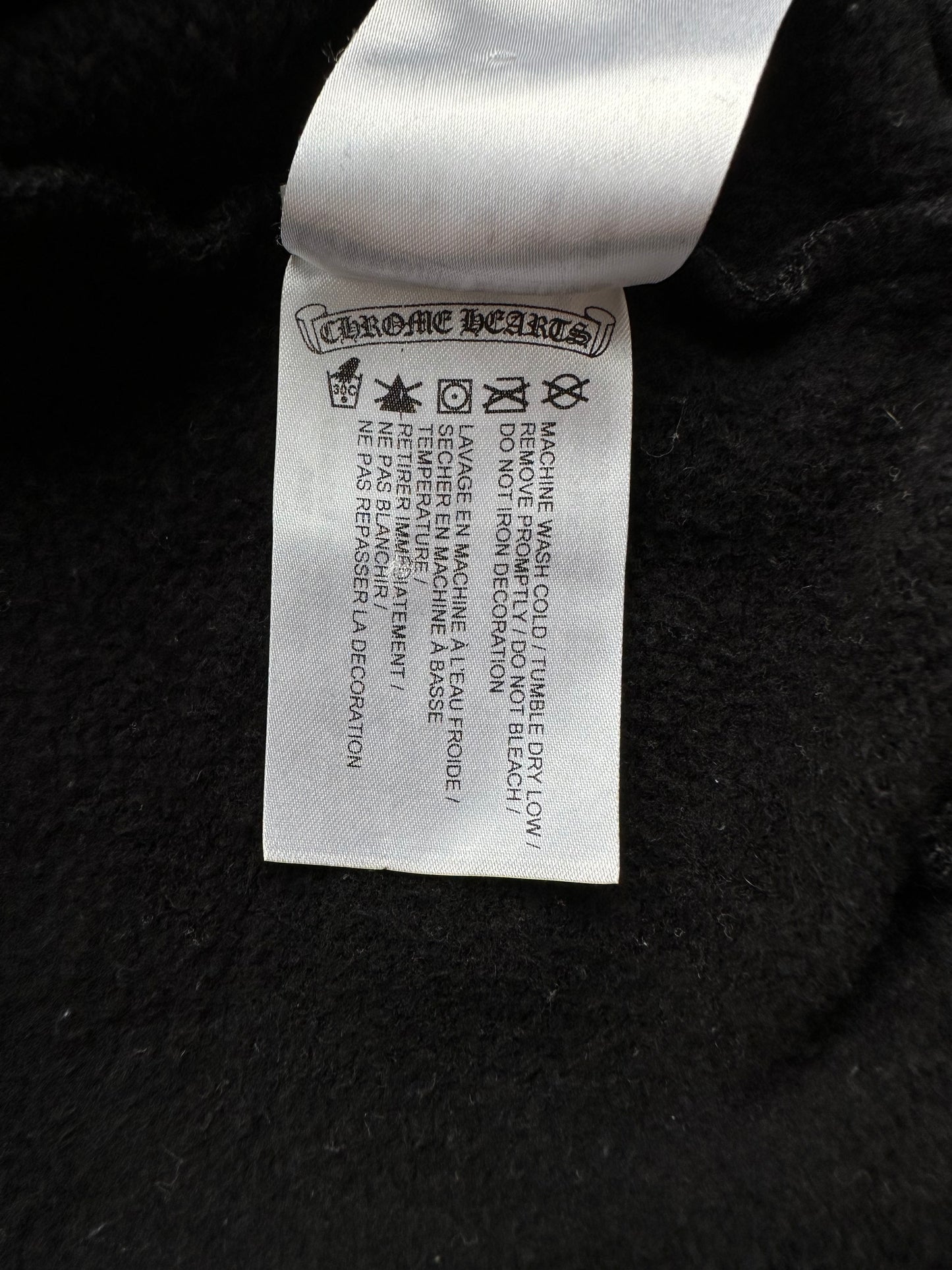 Chrome Hearts Black & White Scroll Logo Hoodie
