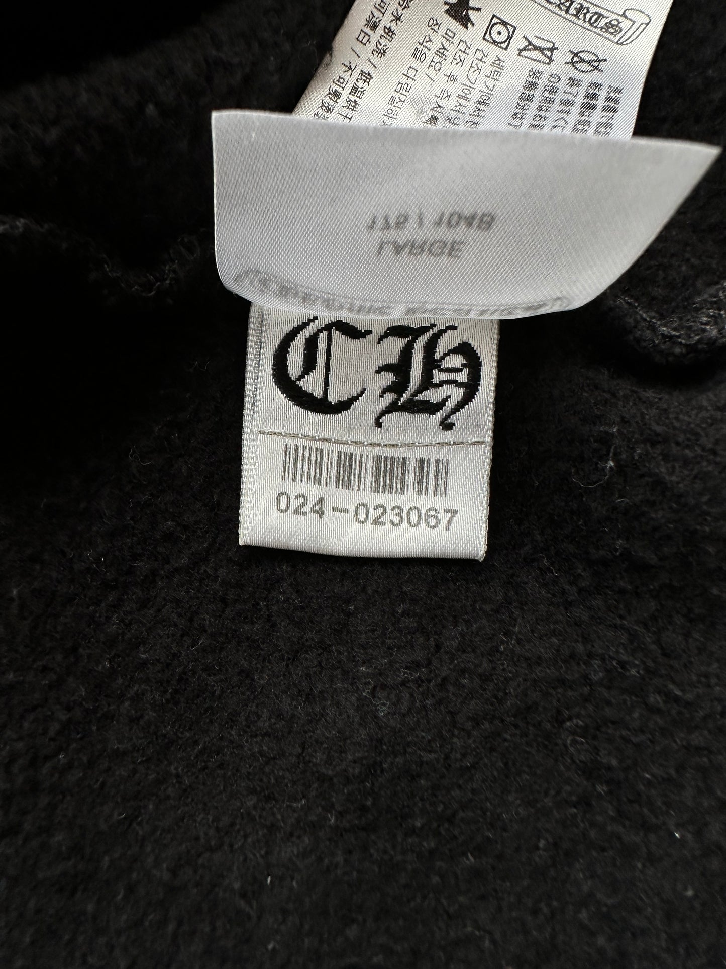 Chrome Hearts Black & White Scroll Logo Hoodie