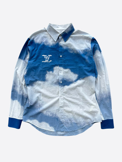 Louis Vuitton Blue & White Cloud Logo Button Up Shirt