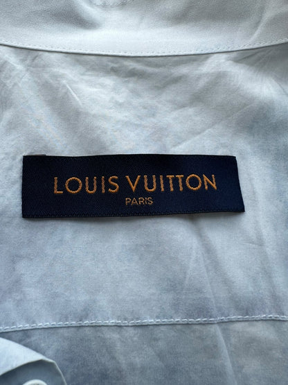 Louis Vuitton Blue & White Cloud Logo Button Up Shirt