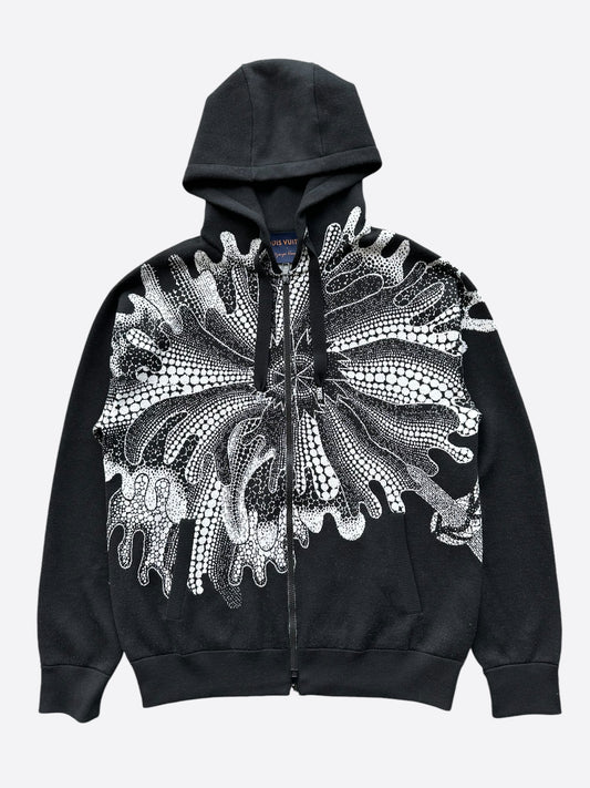 Louis Vuitton Yayoi Kusama Black & White Flower Zip Up Hoodie