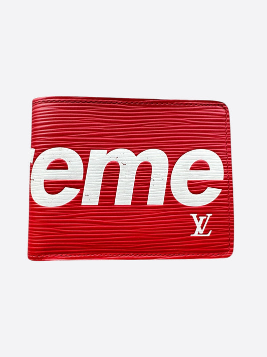 Louis Vuitton Supreme Red & White EPI Wallet