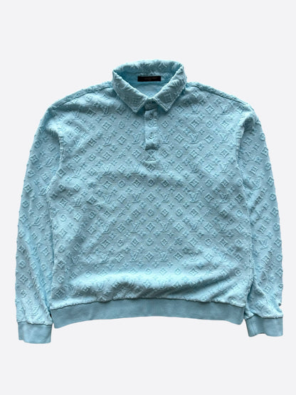 Louis Vuitton Tyler Blue Monogram Polo Sweater