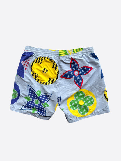 Louis Vuitton Grey Multicolor Flower Monogram Swimshorts