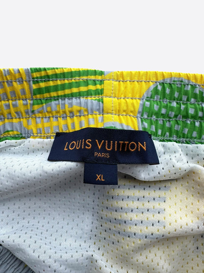 Louis Vuitton Grey Multicolor Flower Monogram Swimshorts