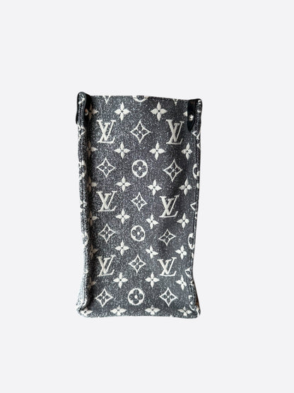 Louis Vuitton Grey & White Denim Monogram OnTheGo MM