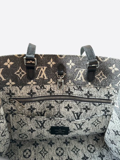 Louis Vuitton Grey & White Denim Monogram OnTheGo MM