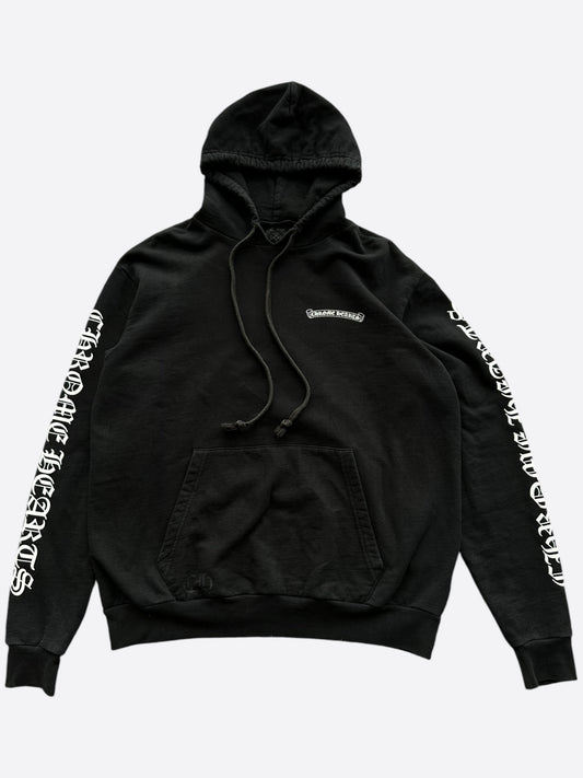 Chrome Hearts Black & White Scroll Logo Hoodie