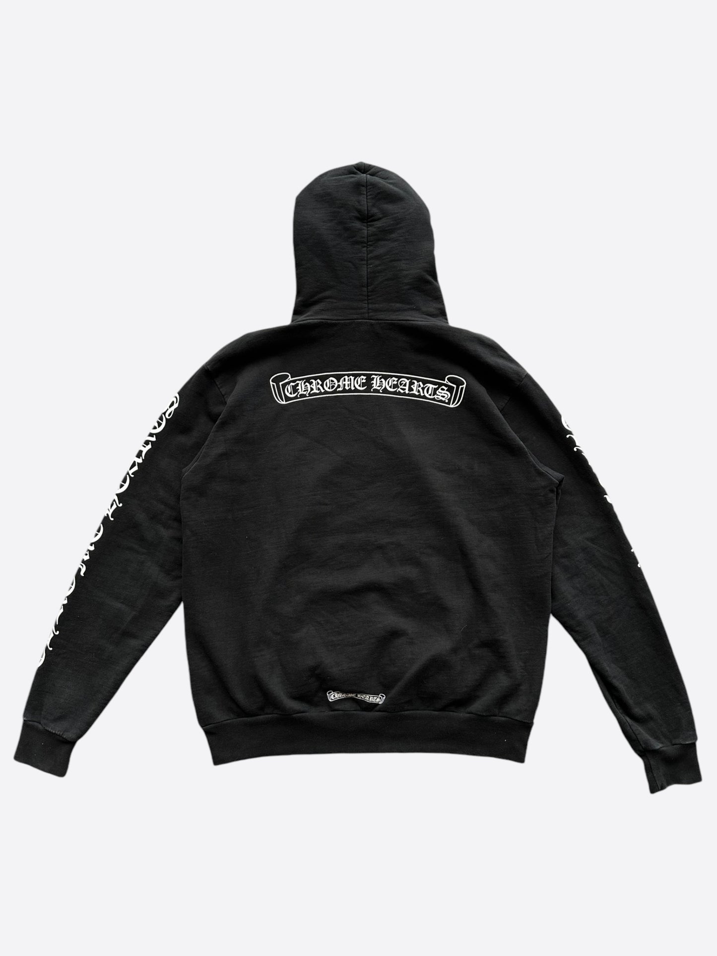 Chrome Hearts Black & White Scroll Logo Hoodie