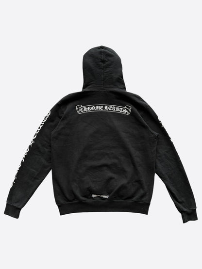 Chrome Hearts Black & White Scroll Logo Hoodie