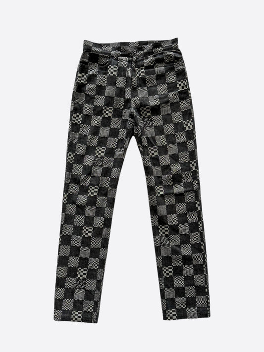 Louis Vuitton Distorted Damier Print Jeans