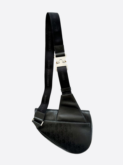 Dior Black Oblique Galaxy Leather Saddle Bag