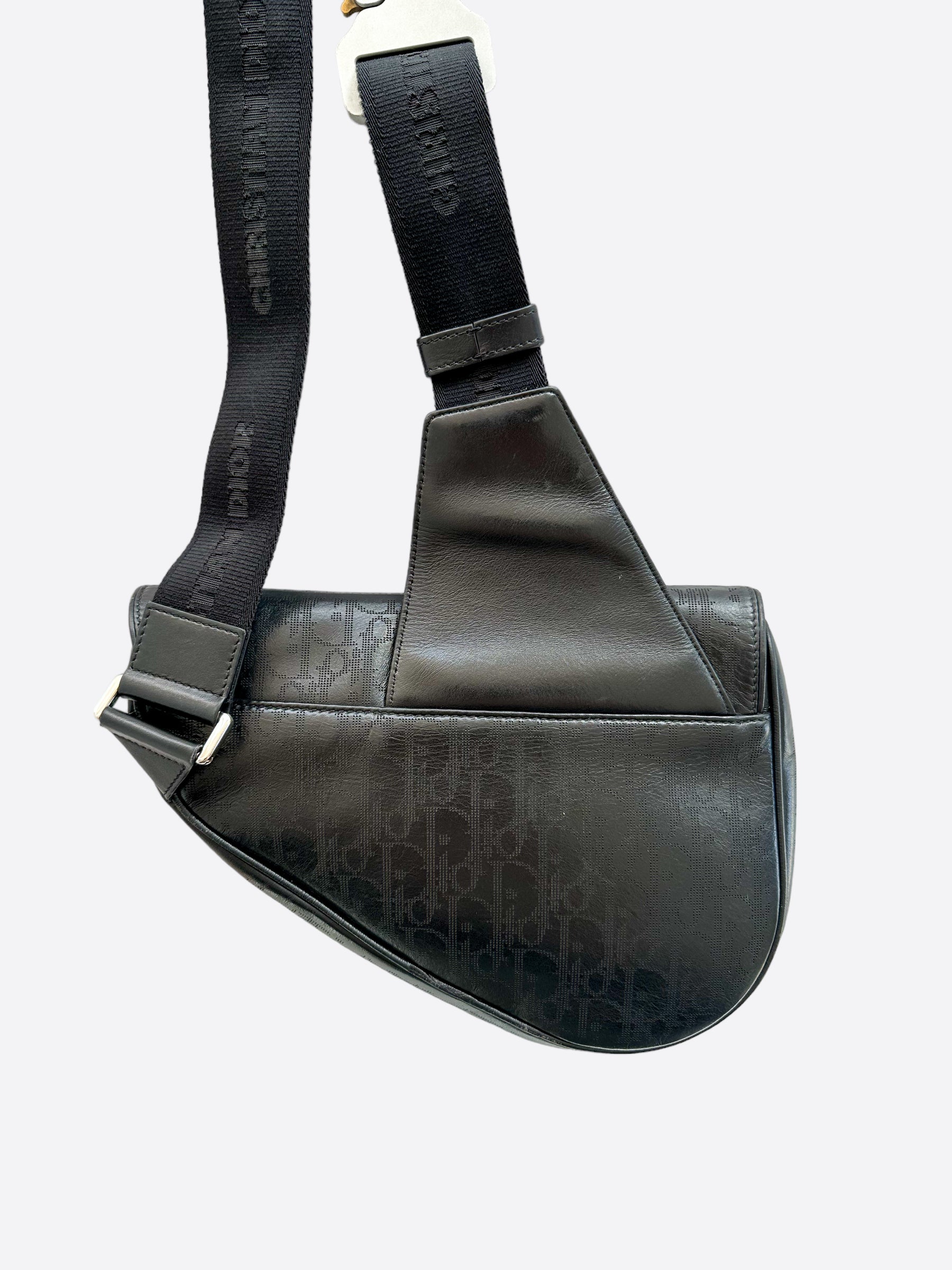 Saddle Bag Black Dior Oblique Galaxy Leather