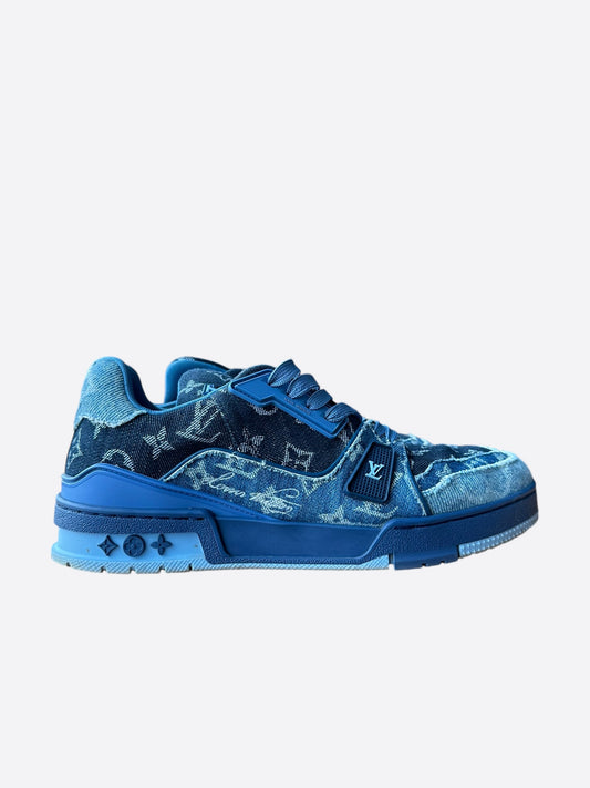 Louis Vuitton Blue Denim Monogram Trainers