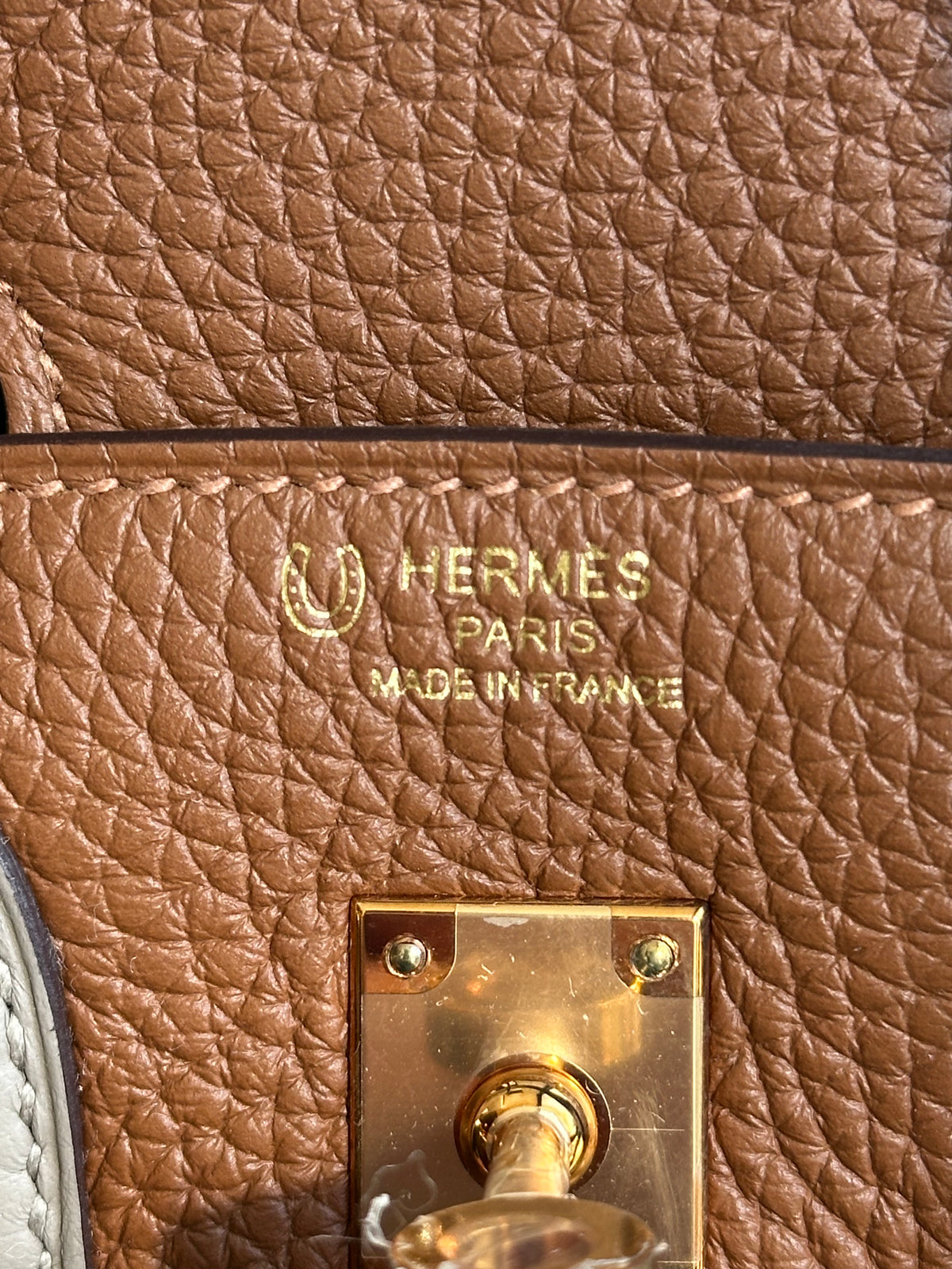 Hermes Brown Bi-Color Togo & Gold Hardware Birkin 25