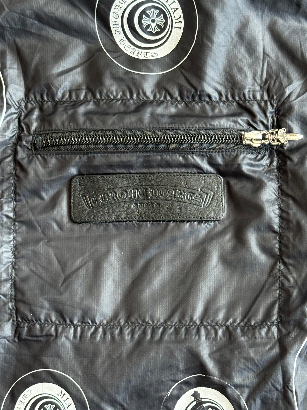 Chrome Hearts Miami Exclusive Black & White Cross Logo Nylon Tote Bag
