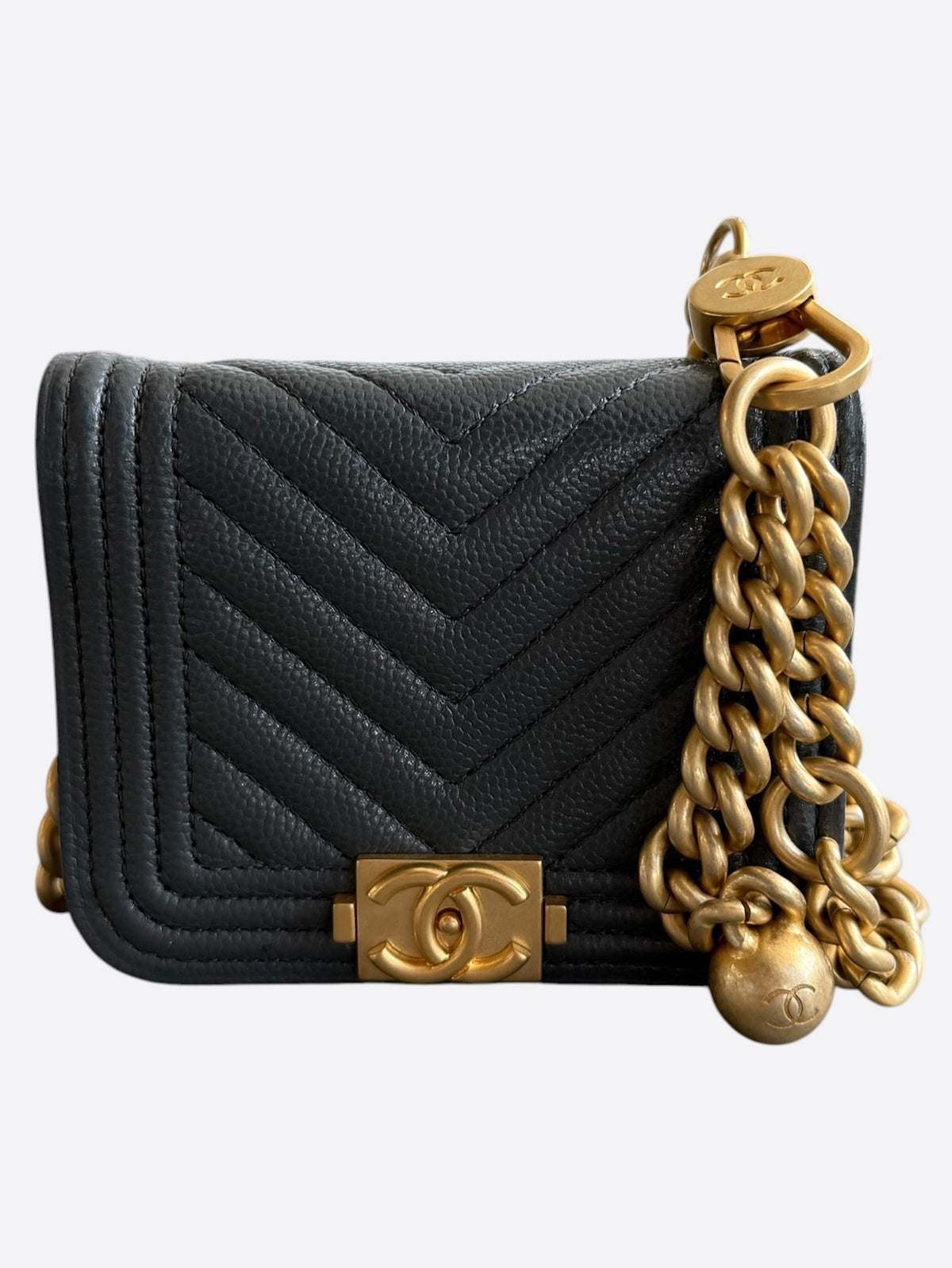 Chanel Black Quilted Caviar Boy Belt Bag