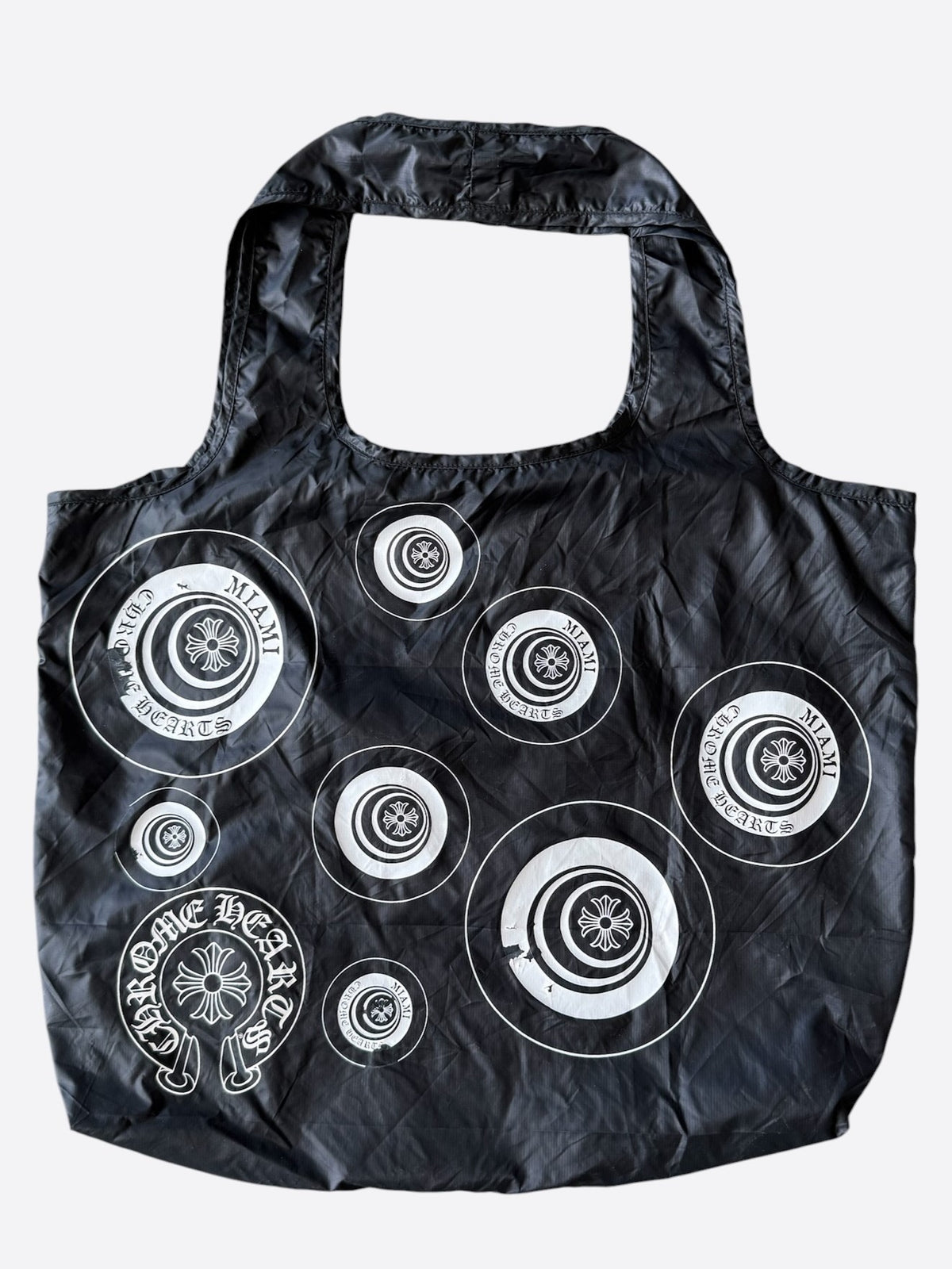Chrome Hearts Miami Exclusive Black & White Cross Logo Nylon Tote Bag
