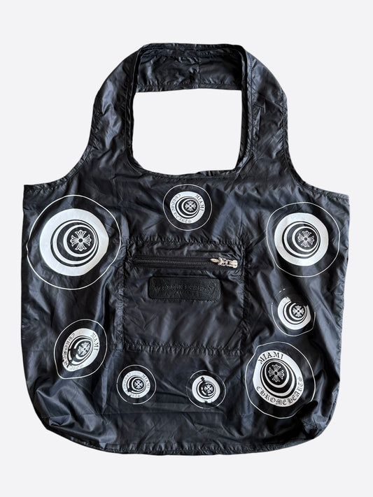 Chrome Hearts Miami Exclusive Black & White Cross Logo Nylon Tote Bag