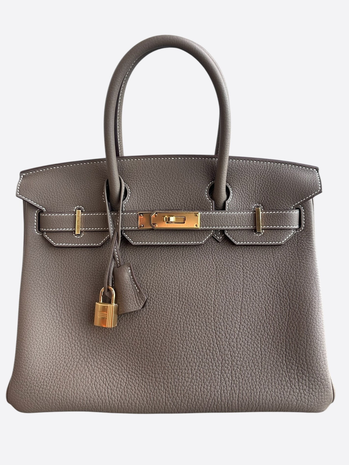 Hermes Etoupe Togo & Gold Hardware Birkin 30
