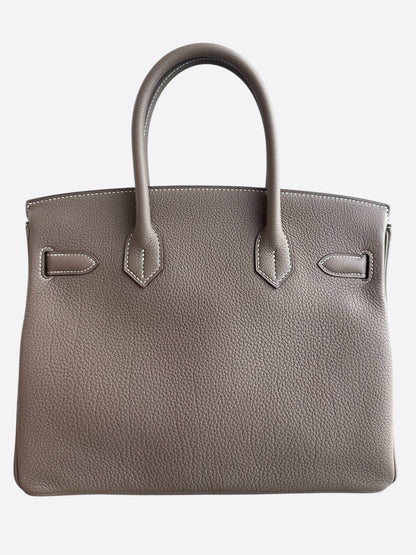 Hermes Etoupe Togo & Gold Hardware Birkin 30