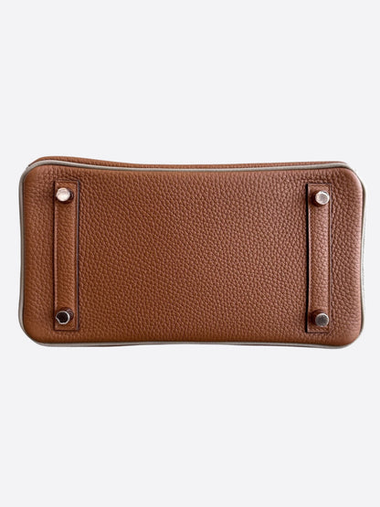 Hermes Brown Bi-Color Togo & Gold Hardware Birkin 25