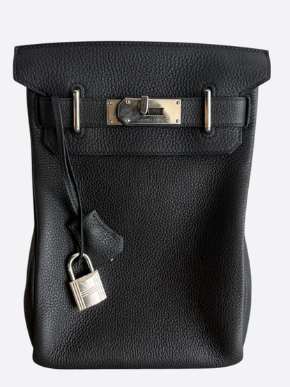 Hermes Black Togo & Palladium Hardware HAC A Dos PM Backpack