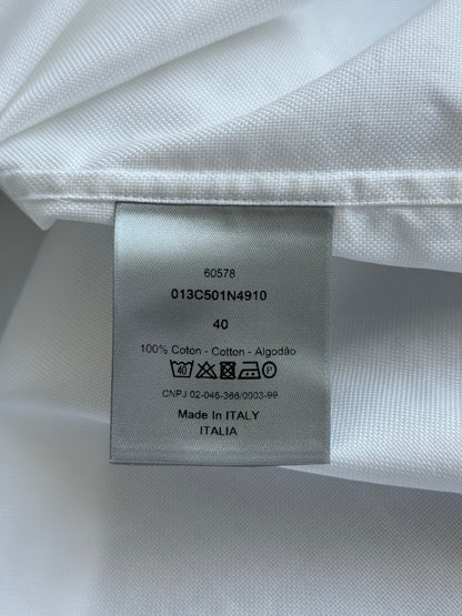 Dior Stussy White Embroidered Logo Button Up Shirt