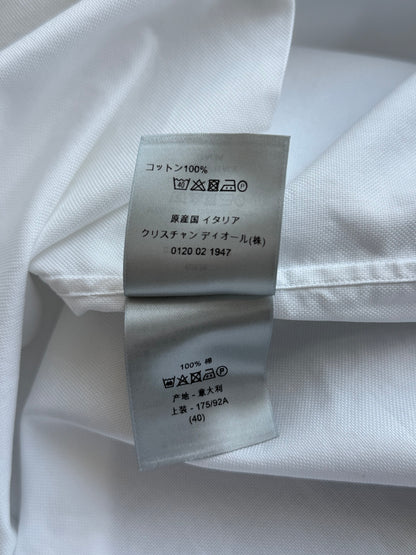 Dior Stussy White Embroidered Logo Button Up Shirt