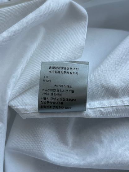 Dior Stussy White Embroidered Logo Button Up Shirt