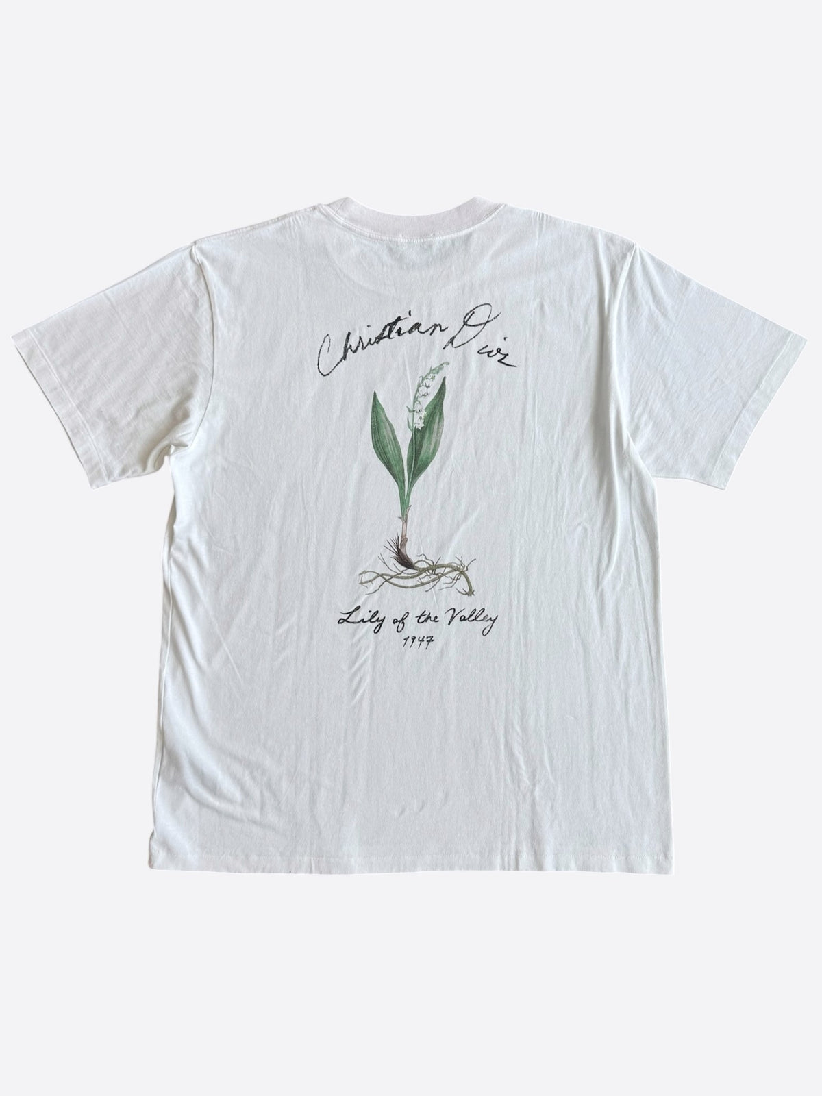 Dior White Lily Of The Valley Graphic T-Shirt