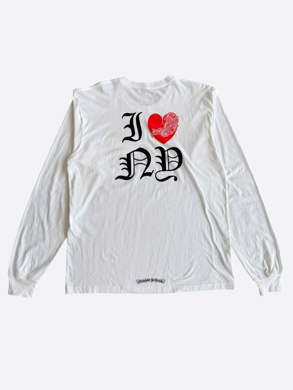 Chrome Hearts White & Red NY Longsleeve T-Shirt