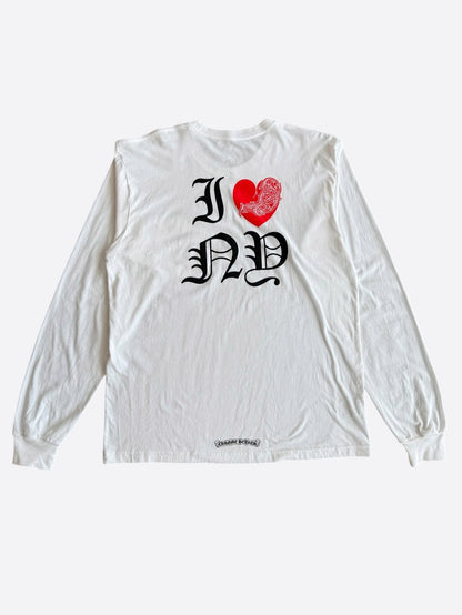 Chrome Hearts White & Red NY Longsleeve T-Shirt