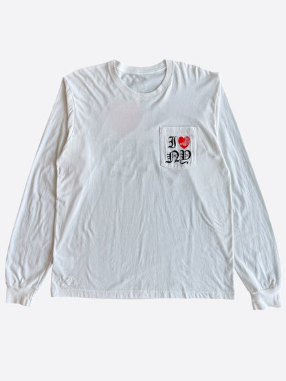 Chrome Hearts White & Red NY Longsleeve T-Shirt